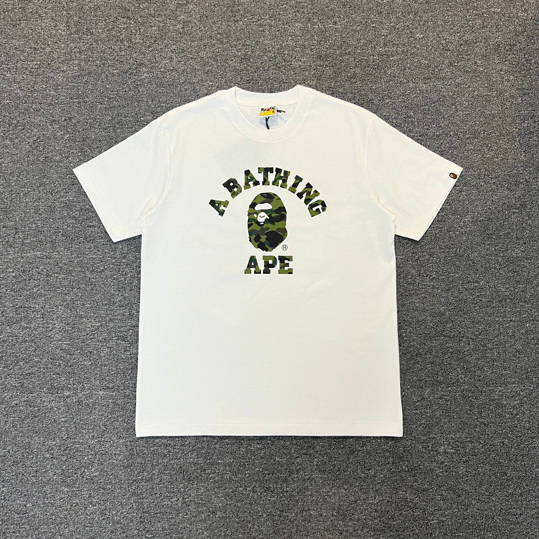 BAPE College Logo Yellow & Green Camo Oversized Unisex T-Shirt