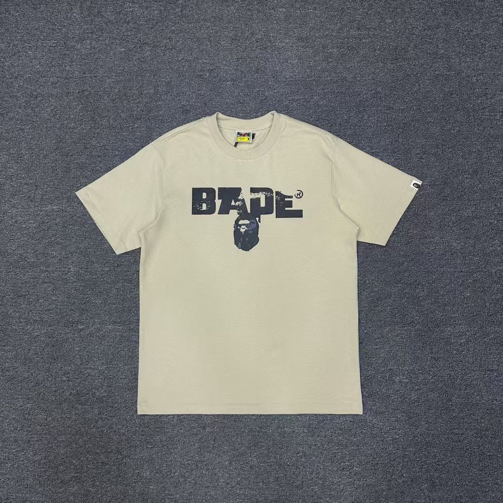 BAPE SS25 Ape Head Interlocking Distressed Block Logo & Neon Green Army Squad Back Print Oversized Heavyweight Unisex T-Shirt