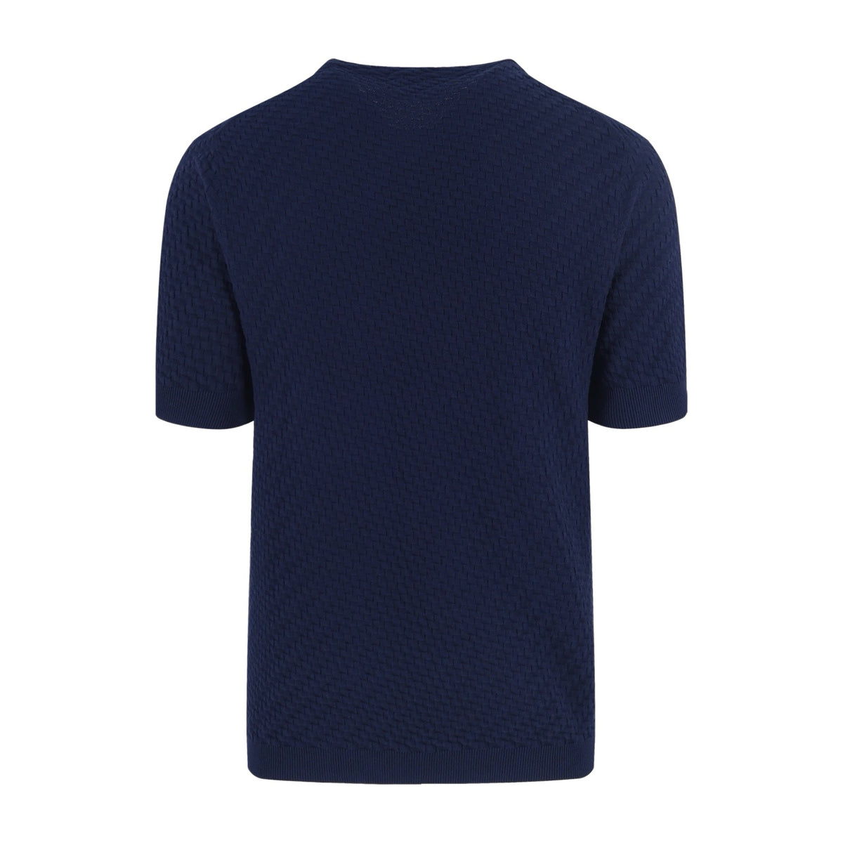 Emporio Armani Textured Knit Crew Neck Short‑Sleeve Top