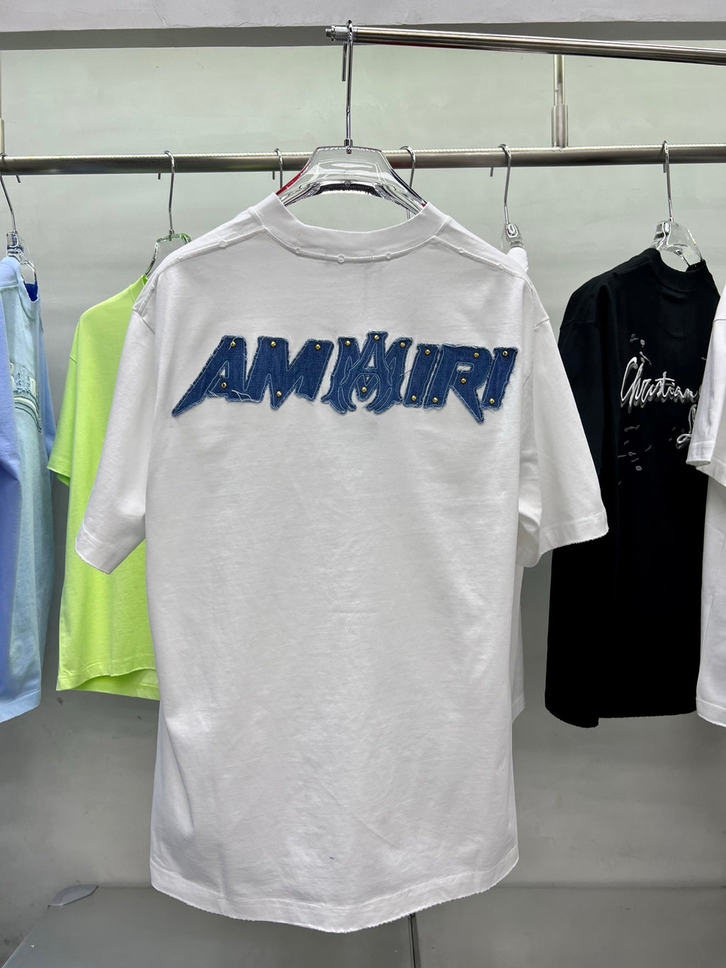 AMIRI Denim Patch MA Logo Short-Sleeve Crew Neck T-Shirt