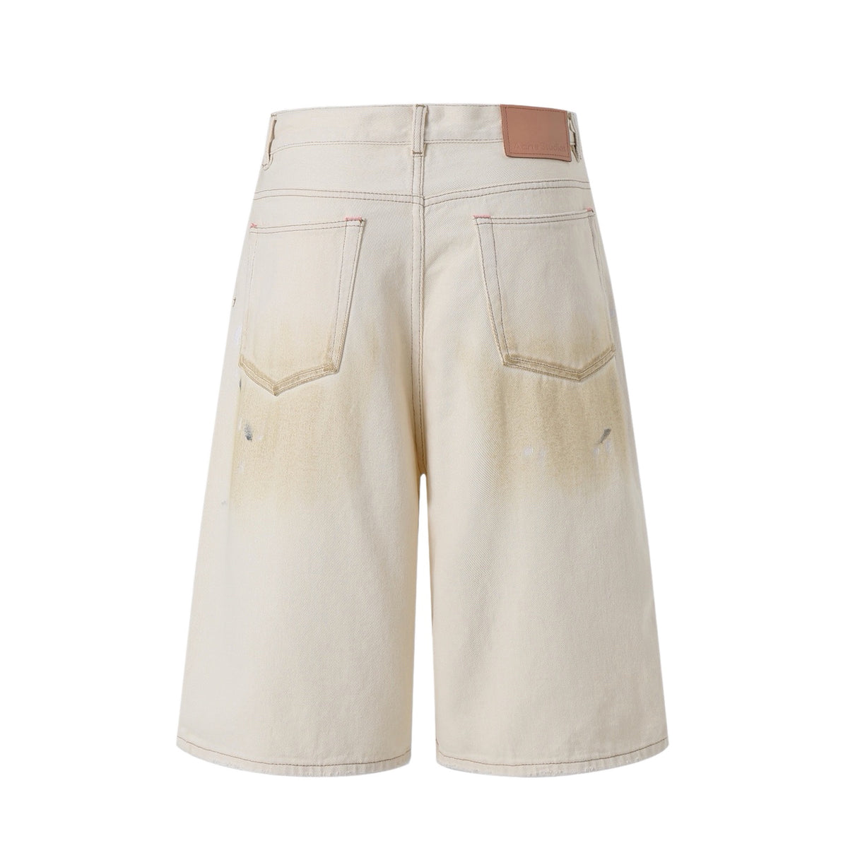 cne Studios Vintage Paint‑Splatter Denim Jort Shorts