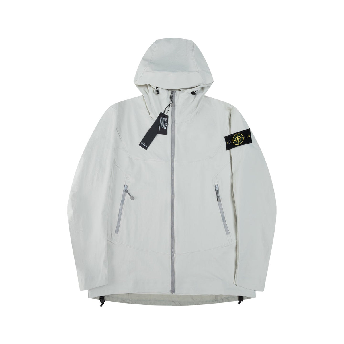 Stone Island Hooded Soft-Shell Jacket with Zip Pockets and Compass Badge