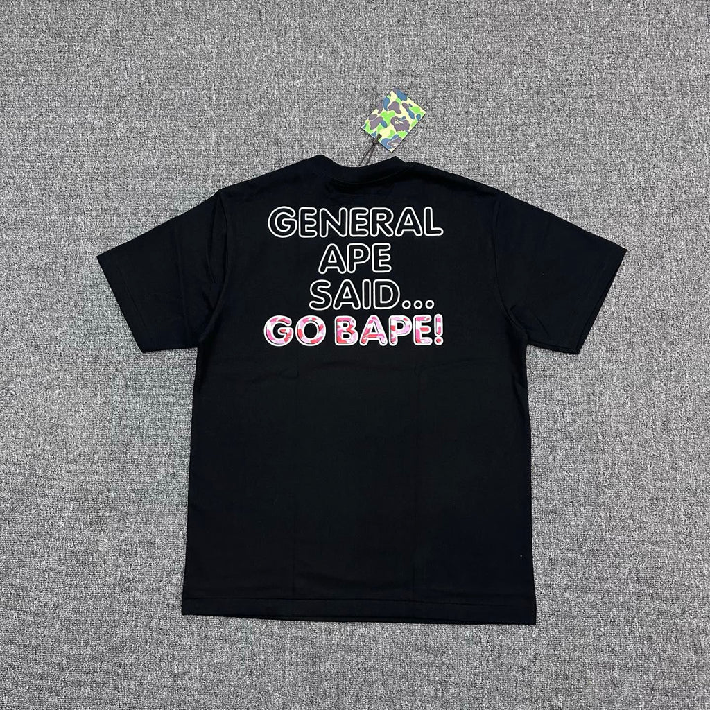 BAPE SS26 General Ape T-Shirt — White / Black
