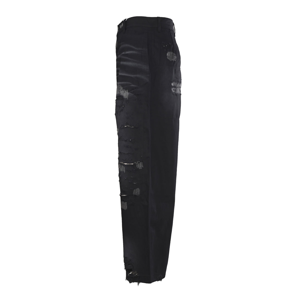 Acne Studios Patch‑Repair Distressed Wide‑Leg Jeans