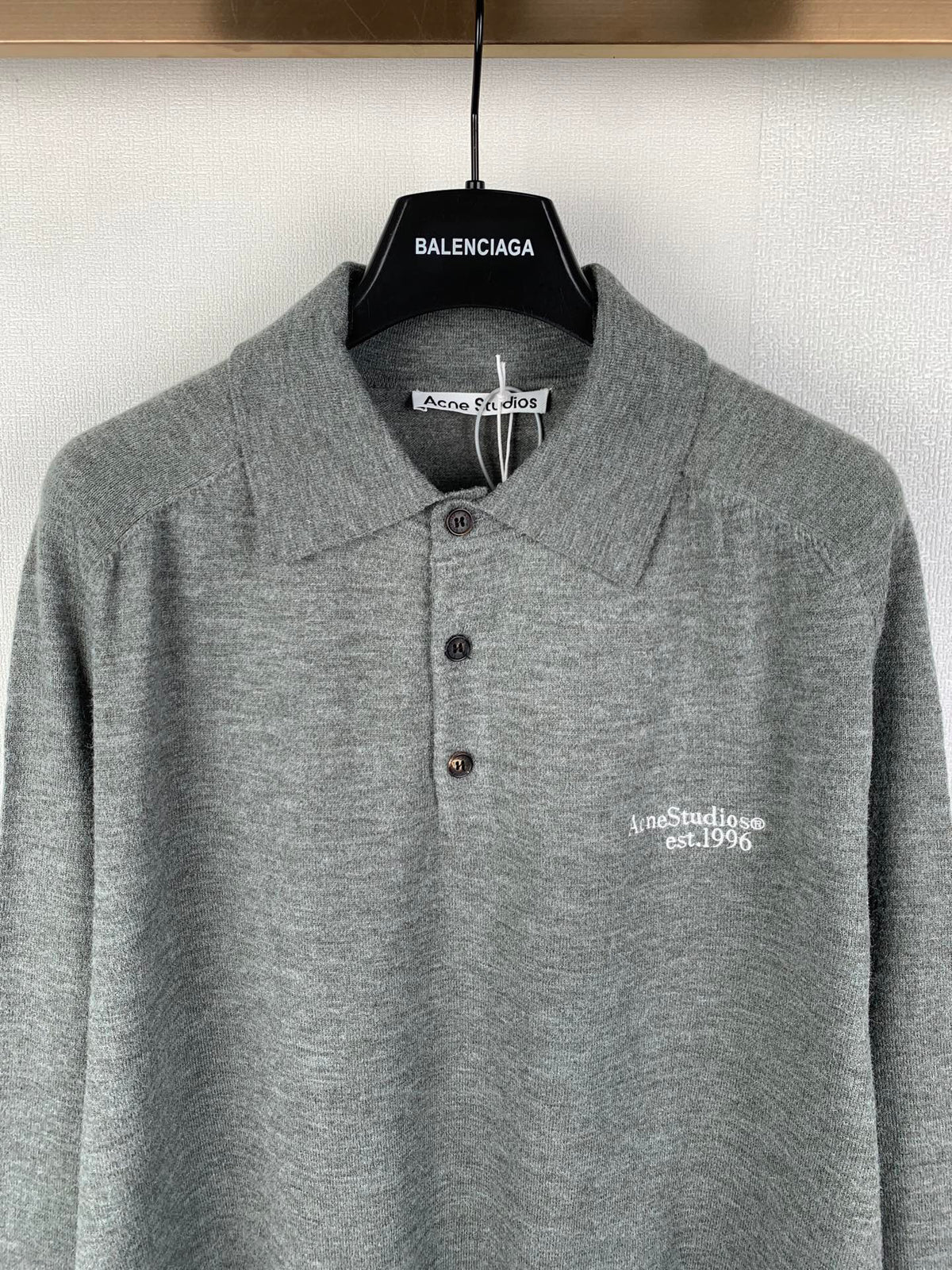 Acne Studios Long‑Sleeve Knit Polo Sweater