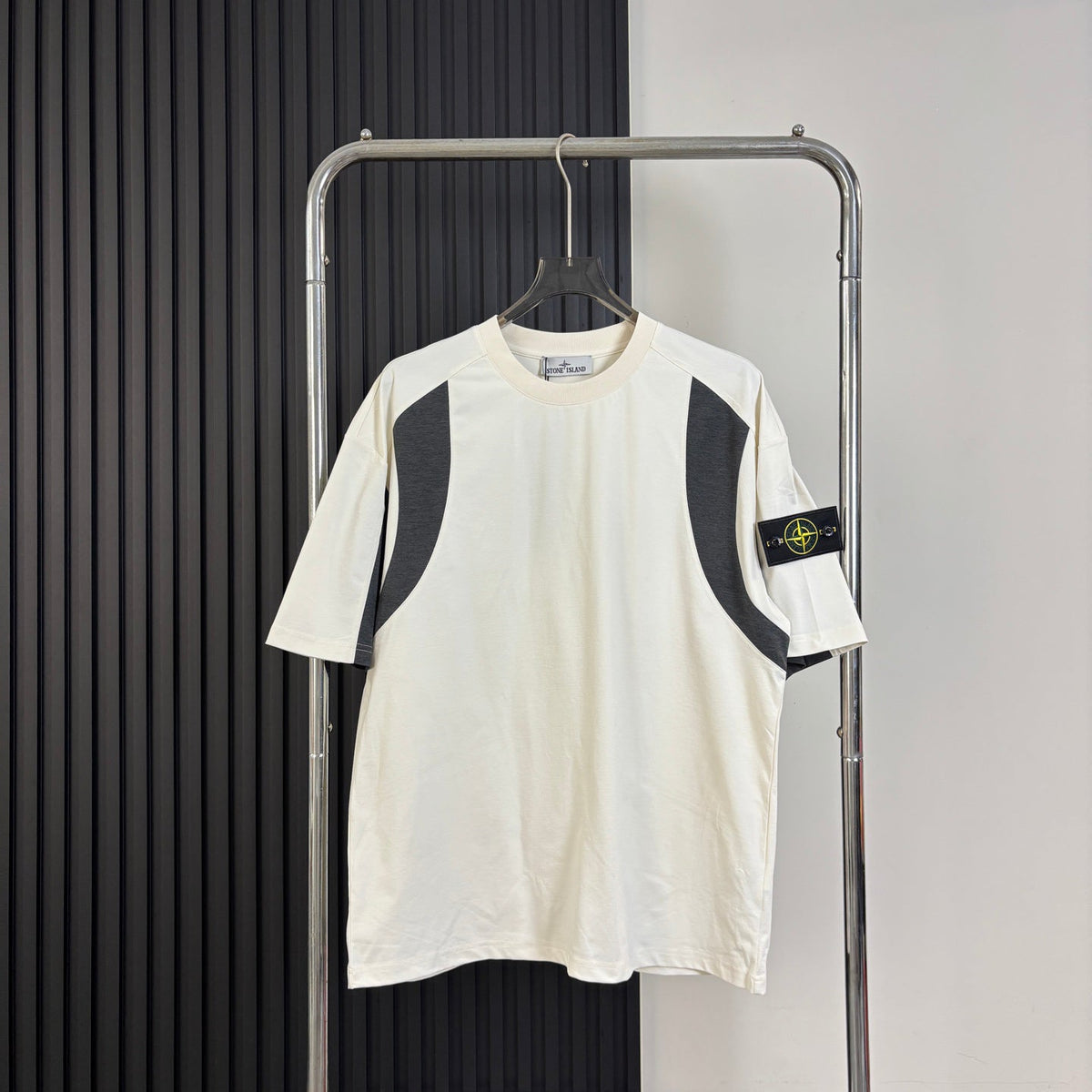 Stone Island American Sportswear Curved Contrast Panel Quick-Dry T-Shirt