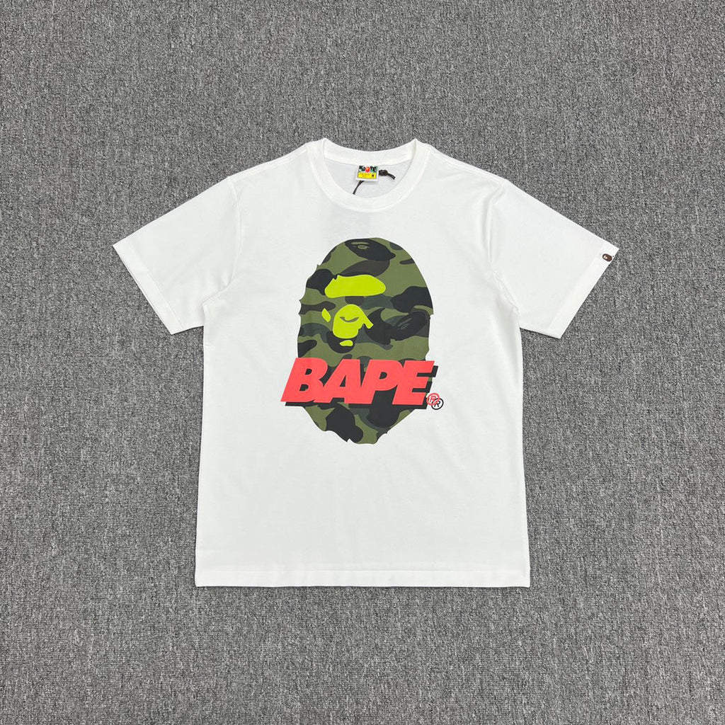 BAPE ABC Camo Ape Head Neon Wordmark Contrast Print Tee Oversized Unisex T-Shirt