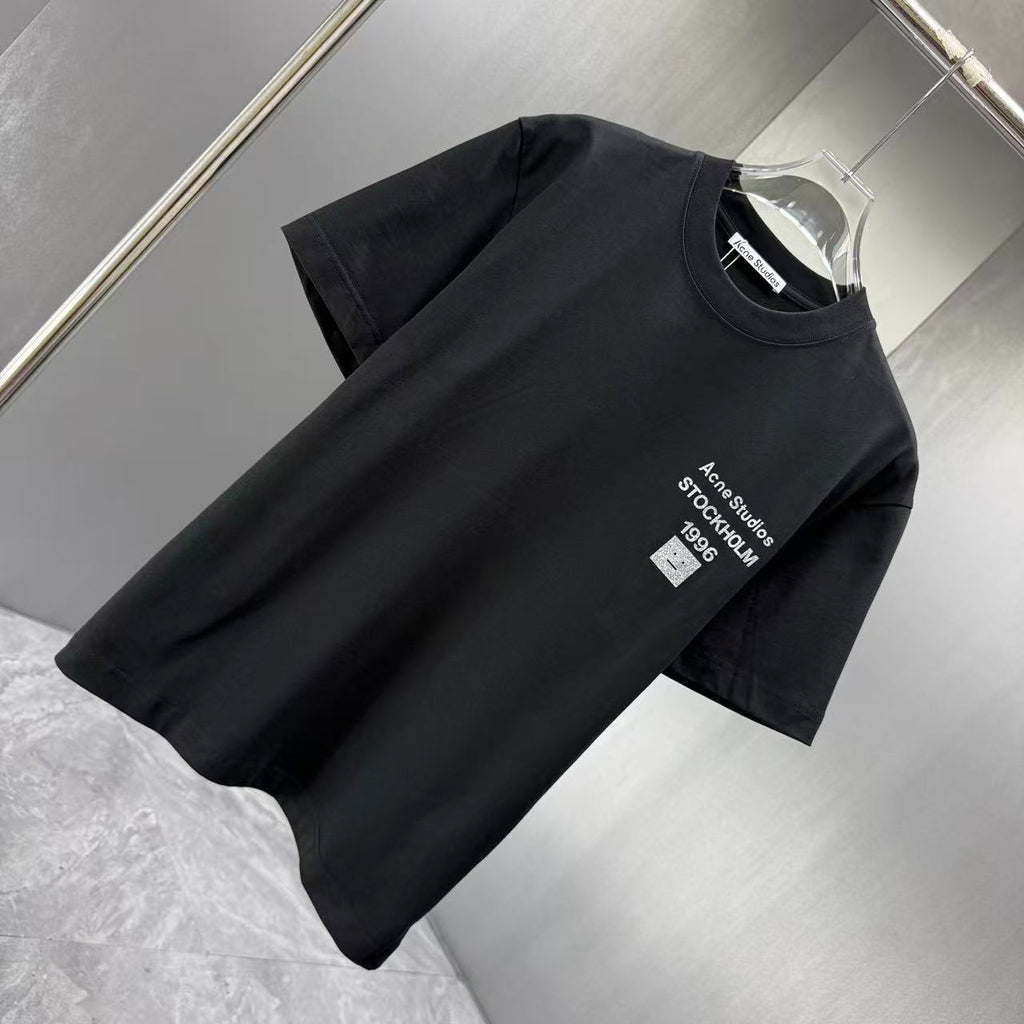 Acne Studios Stockholm 1996 Square‑Face Graphic Crew‑Neck Short‑Sleeve T‑Shirt