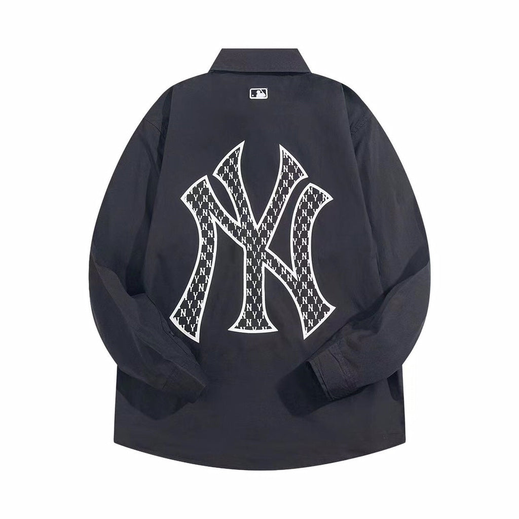 NY Yankees Embroidered NY Oxford Button-Down Shirt - Black