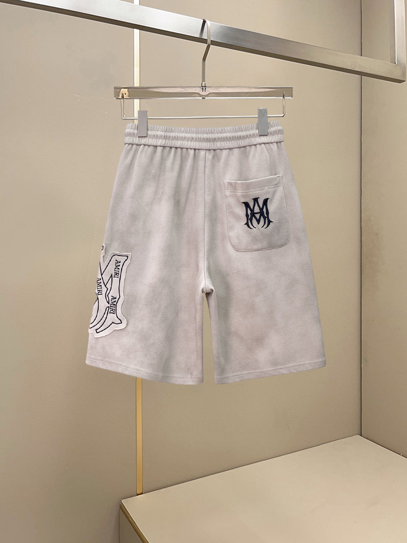 AMIRI Tie‑Dye Patch Logo Drawstring Casual Shorts