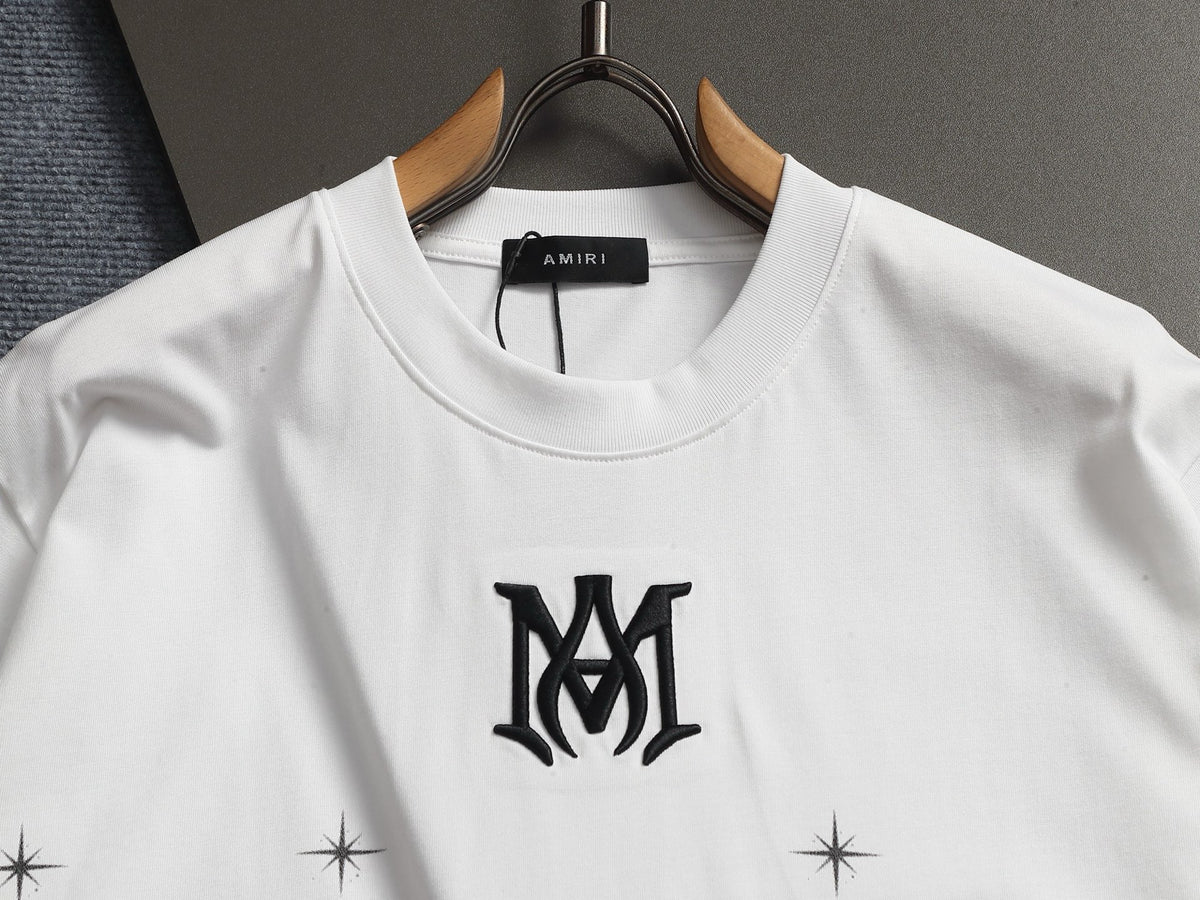 AMIRI MA Logo Gradient Starburst Print Crew Neck Short‑Sleeve T‑Shirt