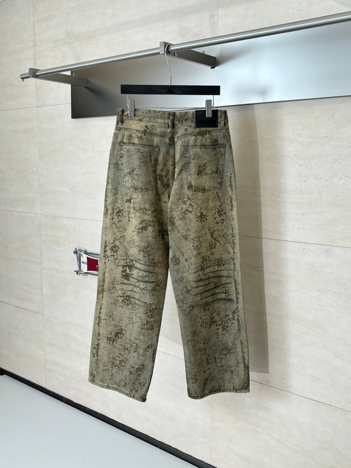 Acne Studios Vintage Distressed‑Print Wide‑Leg Jeans