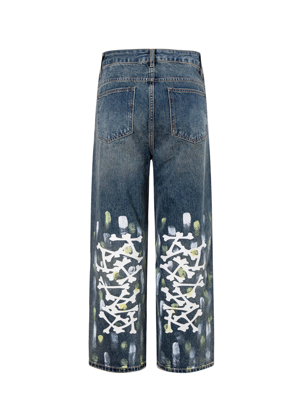 AMIRI Bone MA Logo Vintage Wash Baggy Denim Jeans