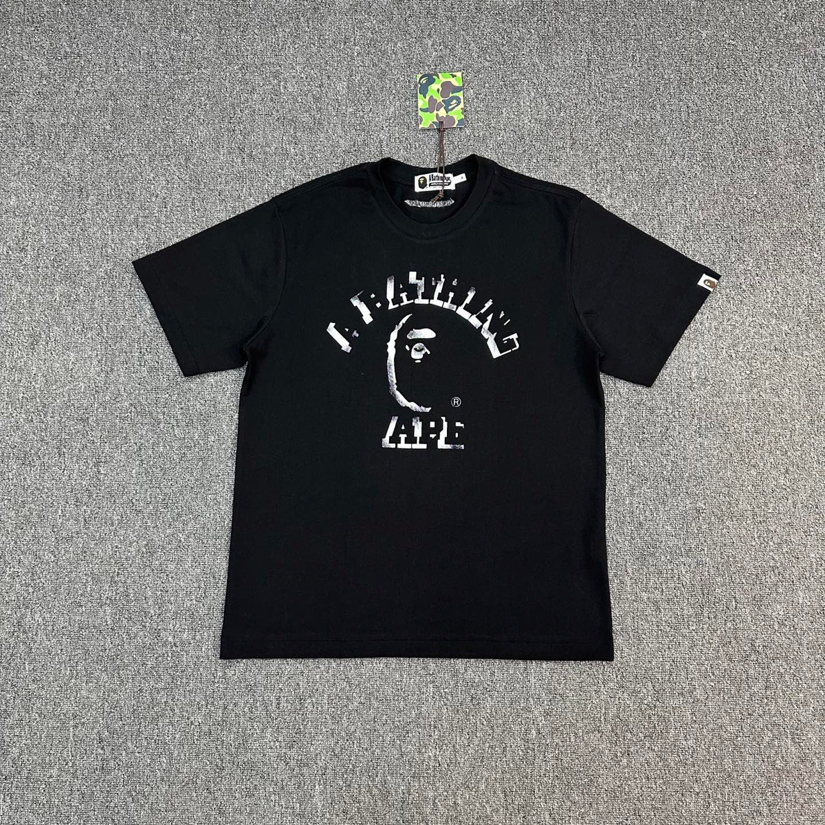 BAPE SS25 Spray-Dye College Logo Ape Head Oversized Heavyweight Unisex T-Shirt