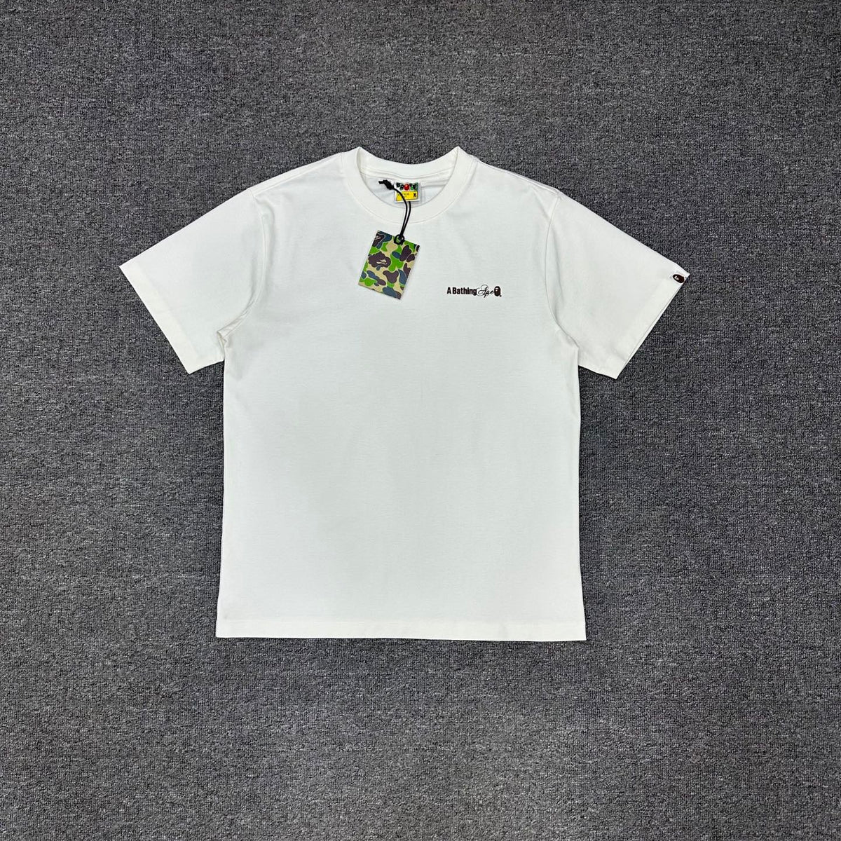 BAPE SS25 "A Bathing Ape" Watermark Script Logo Left Chest Oversized Heavyweight Unisex T-Shirt