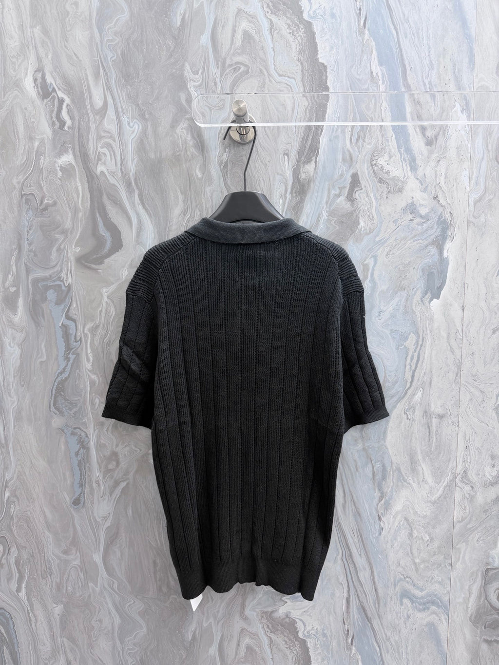 Ralph Lauren Men's Rib‑Knit Johnny Collar Short‑Sleeve Polo Shirt