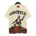 Godspeed Rock Skeleton Mountain Short‑Sleeve T‑Shirt (Cream)