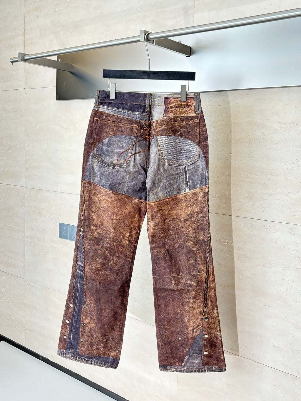 Acne Studios Multi‑Texture Washed Wide‑Leg Jeans