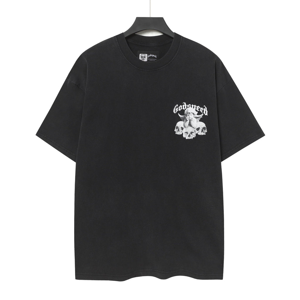 Godspeed Fallen Angel Skull Vintage Graphic Tee