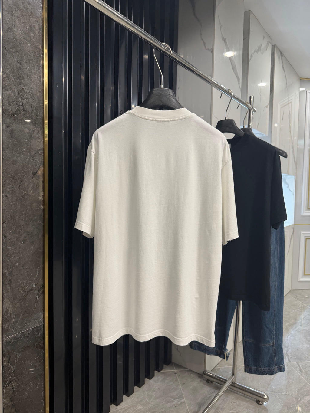 Acne Studios Chest‑Embroidered‑Script Distressed‑Hem Oversized Crew‑Neck T‑Shirt