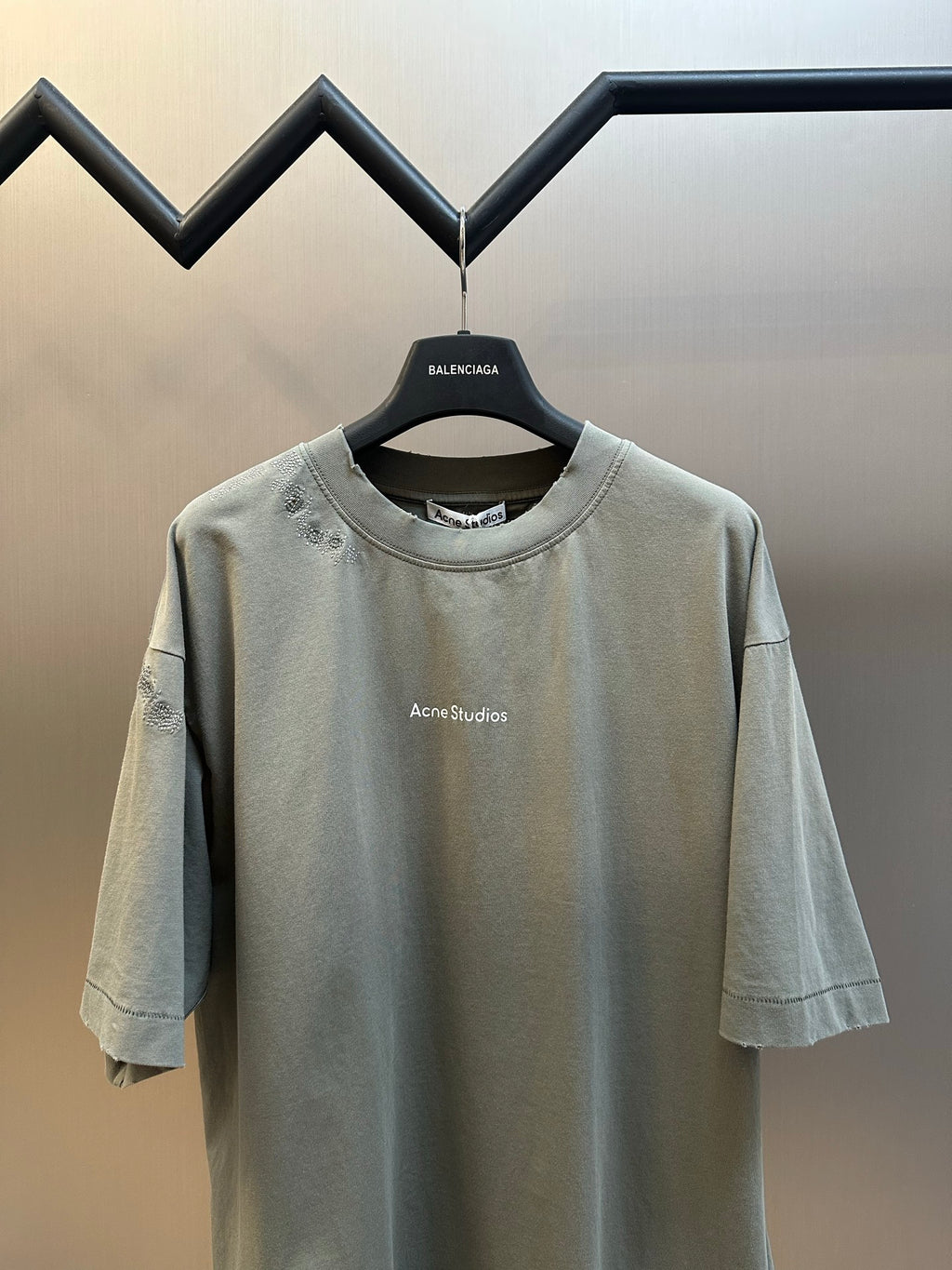 Acne Studios Distressed Oversized Short‑Sleeve T‑Shirt