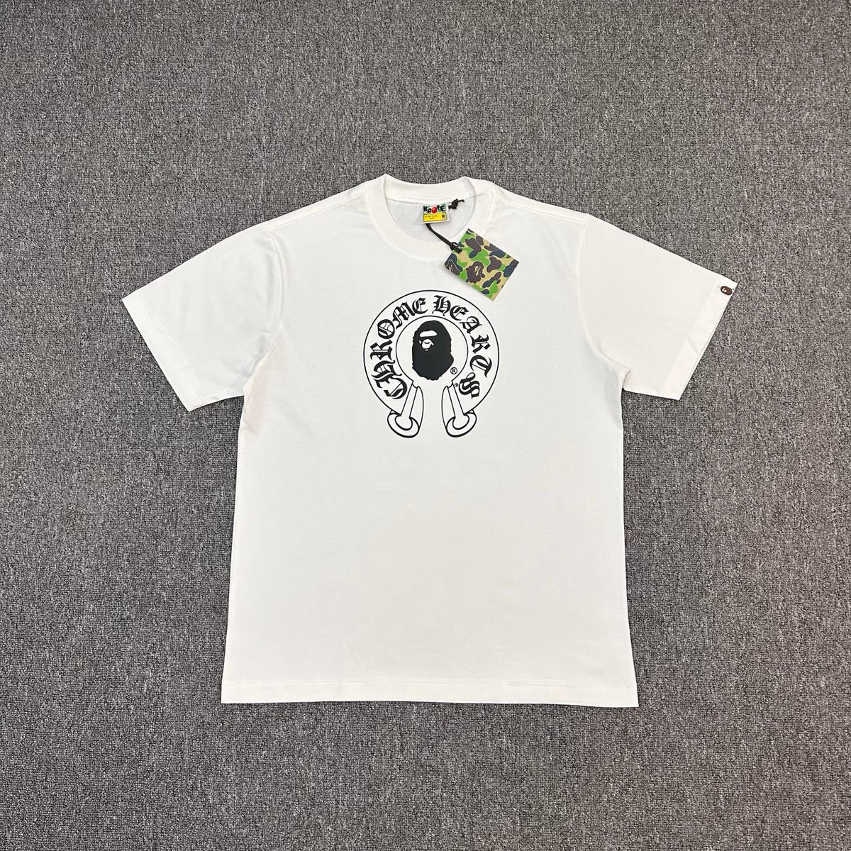 BAPE × Chrome Hearts Horseshoe Ape Head Center Print Unisex Oversized T-Shirt