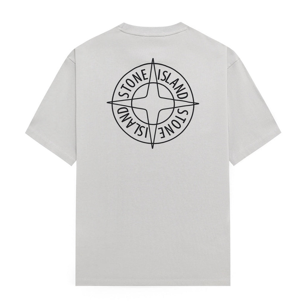 Stone Island Left Chest Circular Compass Badge Print Crew Neck T-Shirt