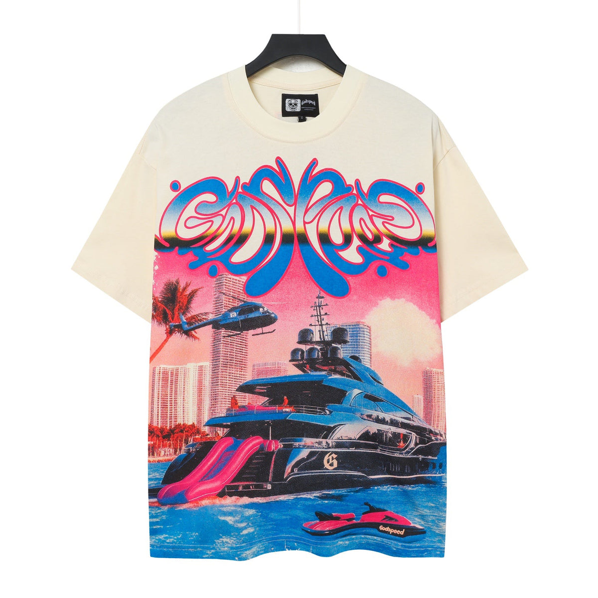 Godspeed Luxury Yacht Miami Sunset Graphic Tee