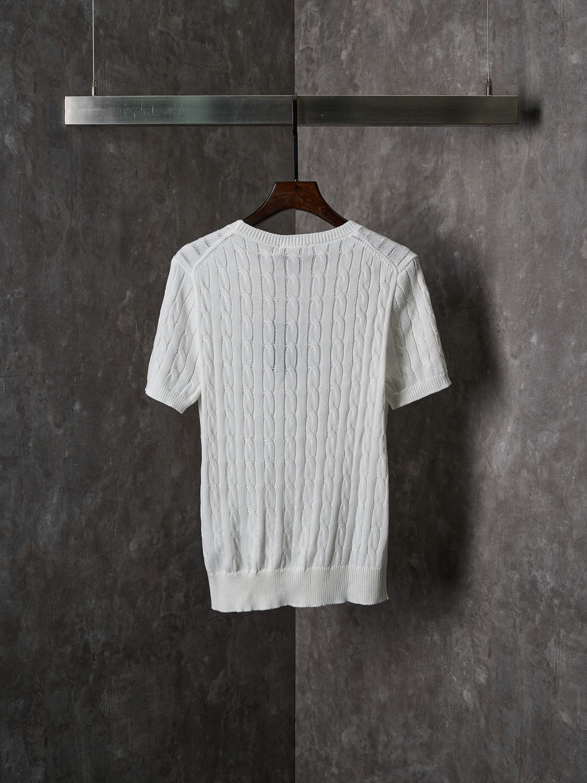 Ralph Lauren Men's Cable‑Knit Crew‑Neck Short‑Sleeve Sweater