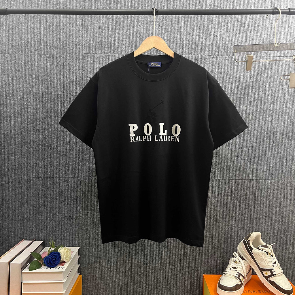 Ralph Lauren Men's Oversized Crew‑Neck Short‑Sleeve T‑Shirt With POLO Letter Logo Print