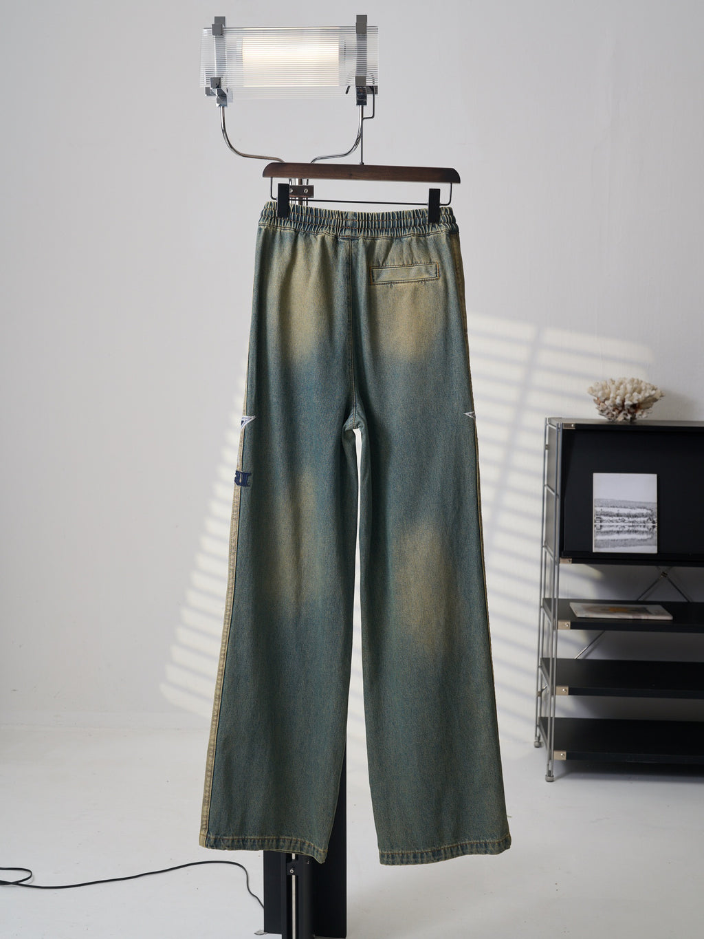 AMIRI Star‑Patch Paneled Drawstring Denim Pants