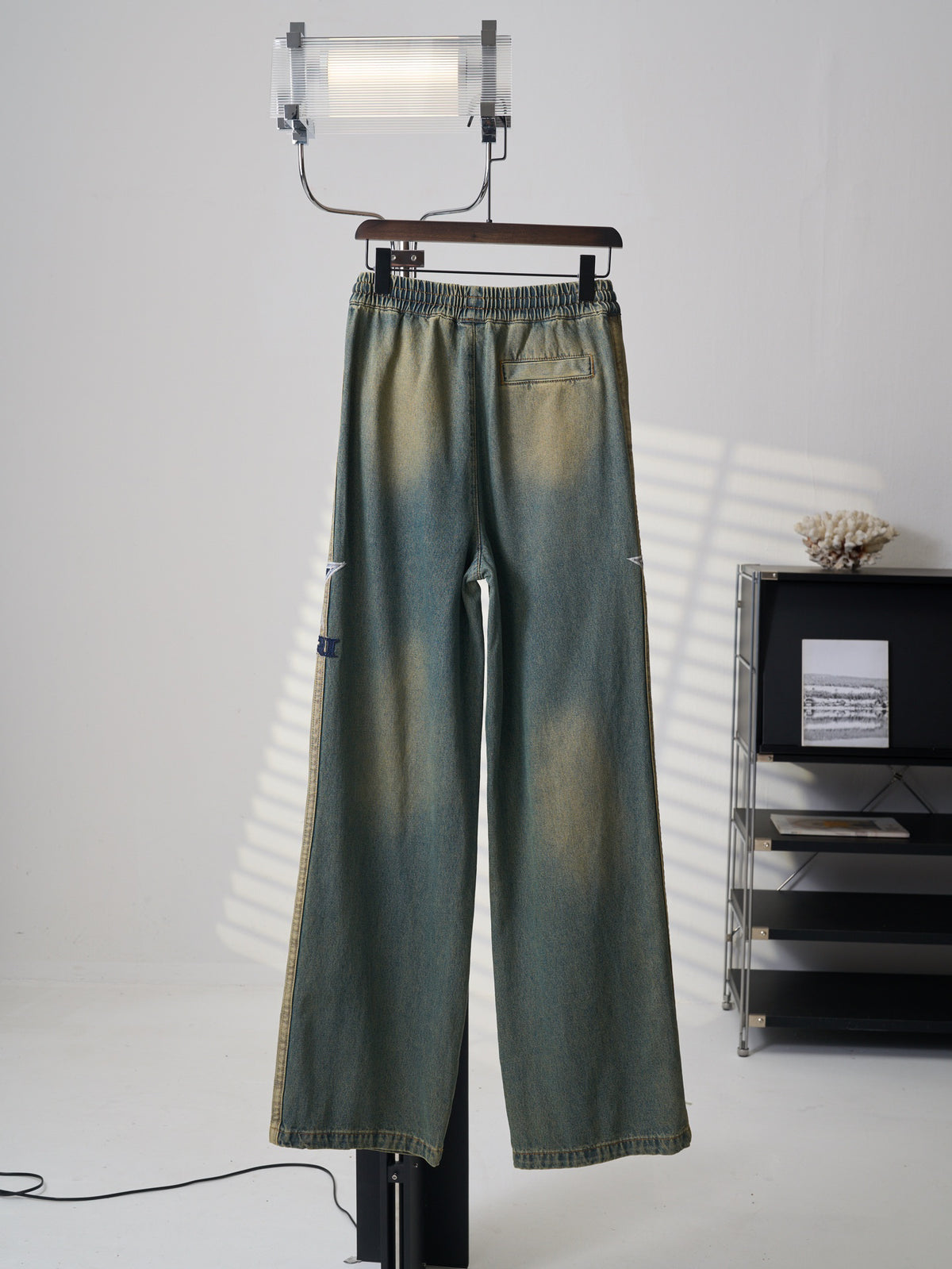 AMIRI Star‑Patch Paneled Drawstring Denim Pants