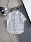 AMIRI All‑Over Print Short‑Sleeve Button‑Up Shirt & Drawstring Shorts Two‑Piece Summer Set