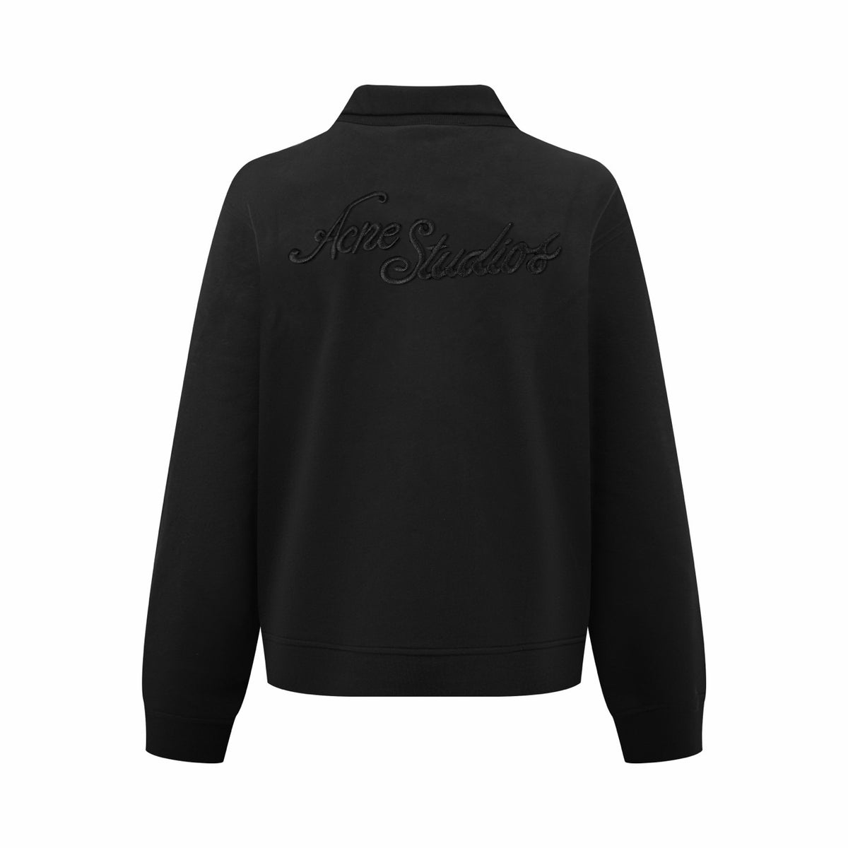 Acne Studios Full‑Zip Stand Collar Tone‑on‑Tone Script Sweat Jacket