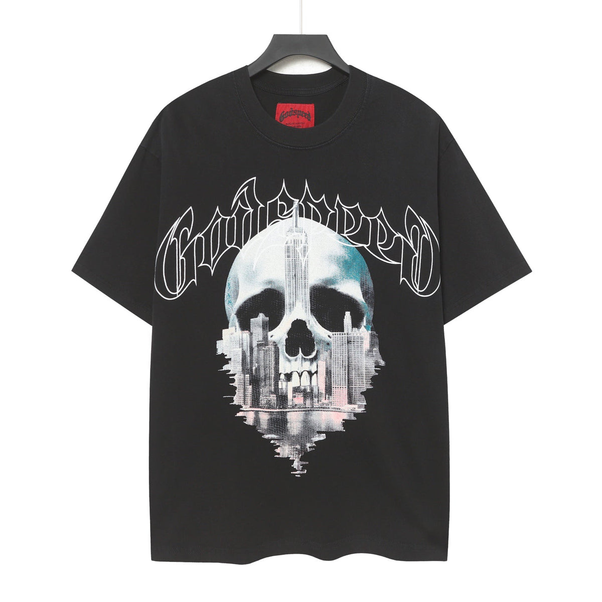 Godspeed NYC Skull Skyline Vintage Graphic Tee