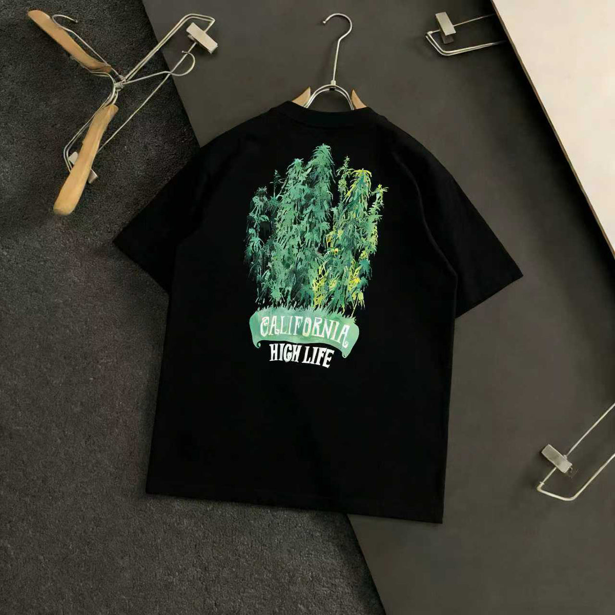 Amiri Green Swirl Graphic Crew‑Neck Short‑Sleeve T‑Shirt