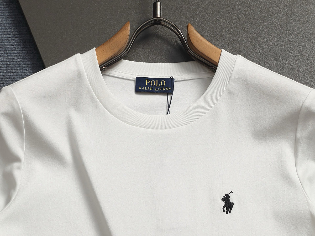 Ralph Lauren Men's Crew‑Neck Short‑Sleeve T‑Shirt With Black Pony Logo