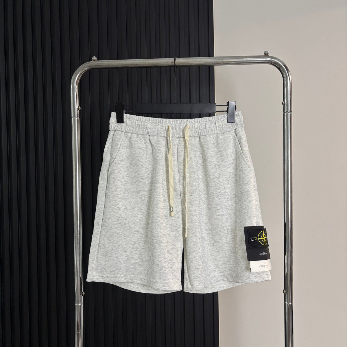 Stone Island Cotton Fleece Sweat Shorts with Elasticated Drawstring Waist