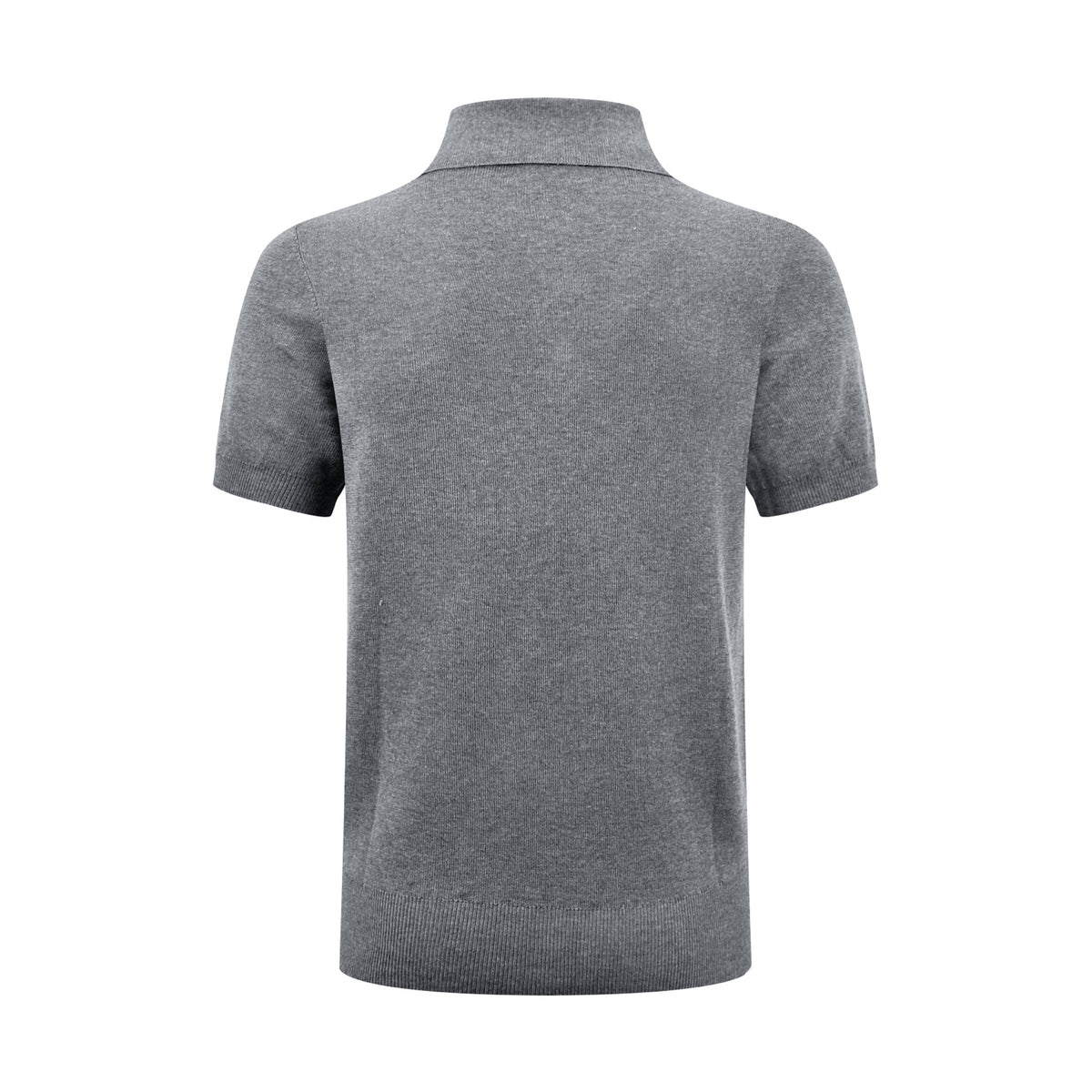 Men Short‑Sleeve Knit Polo Shirt, Small Horse Embroidery