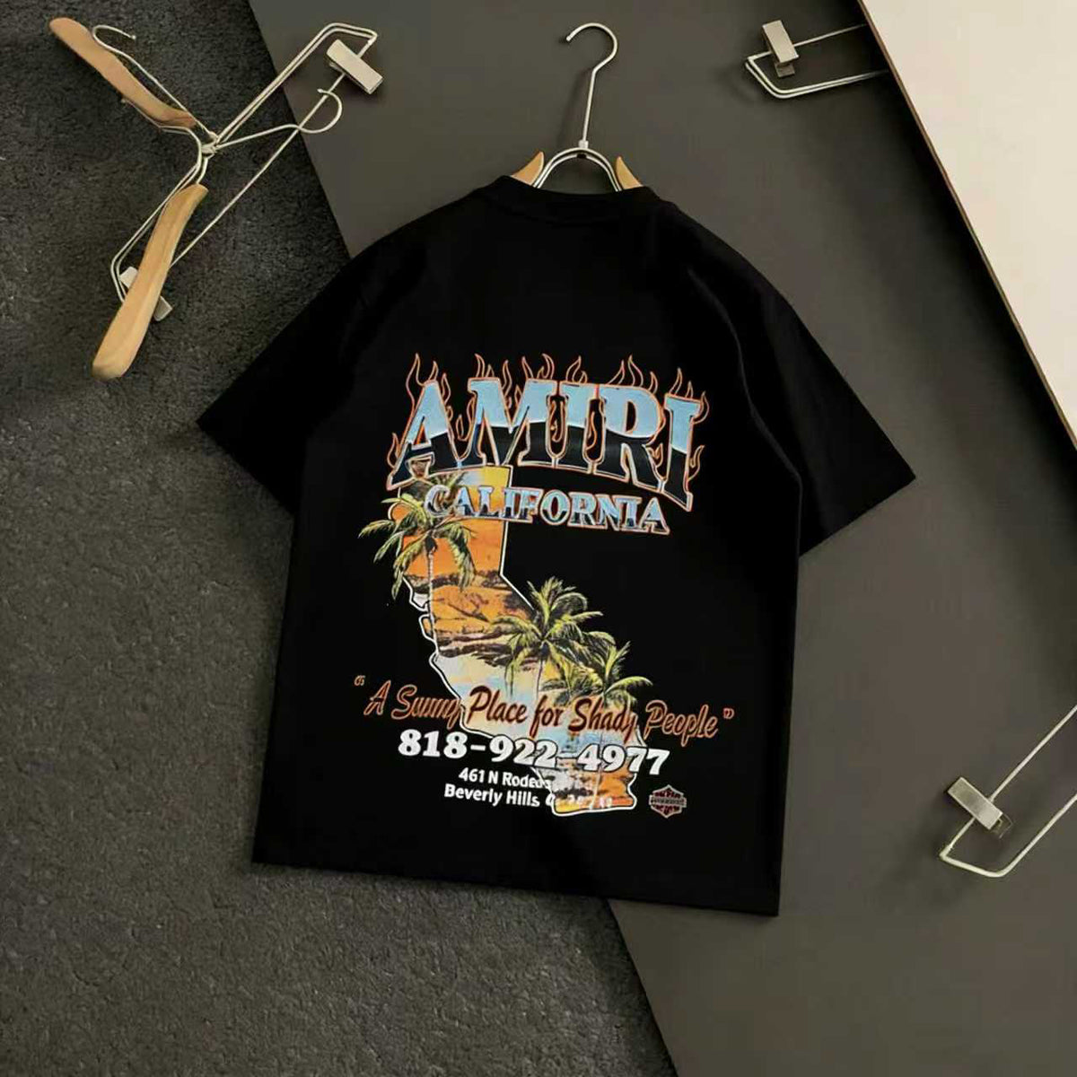 Amiri Small Chest Graphic Crew‑Neck Short‑Sleeve T‑Shirt