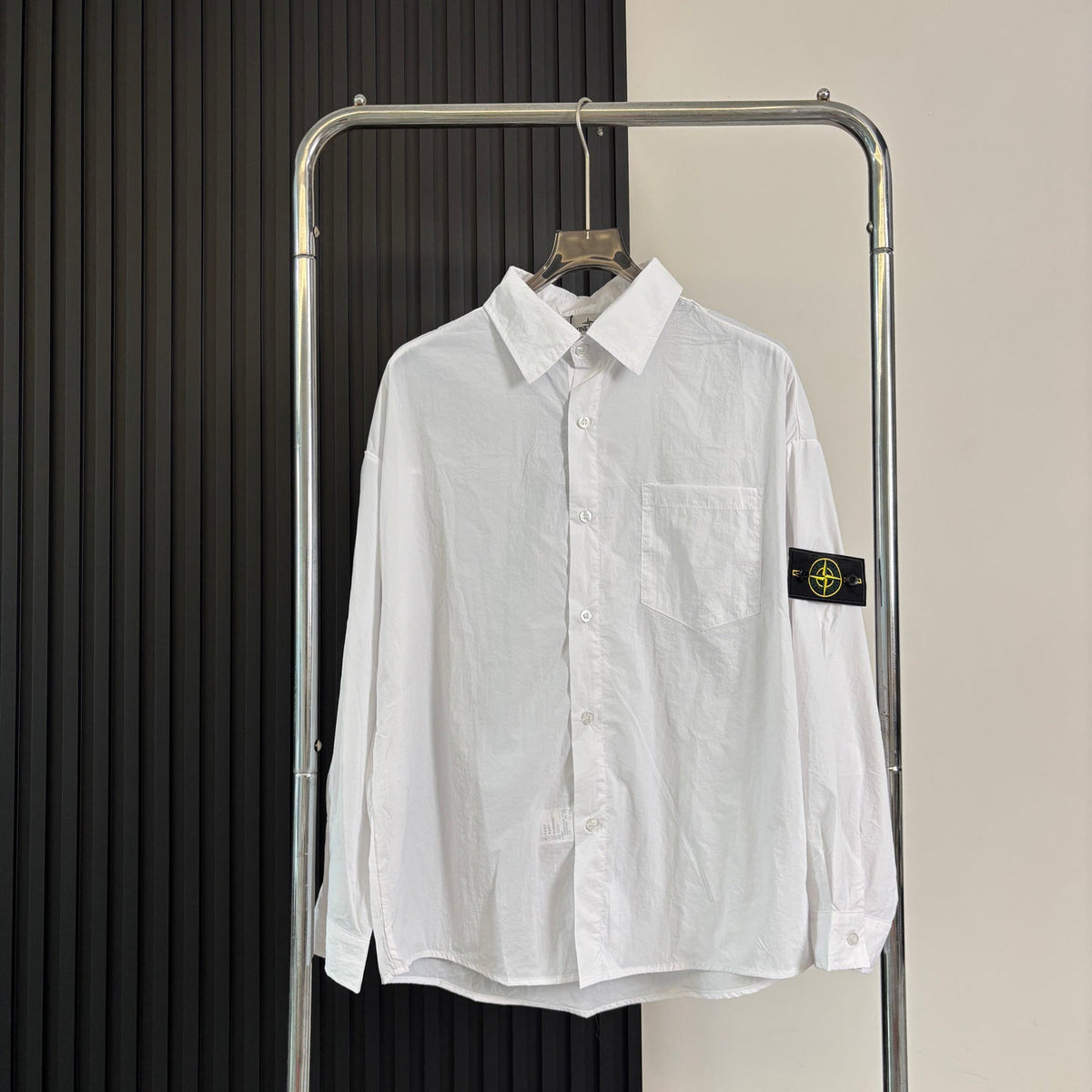 Stone Island Lightweight Sun-Protection Overshirt with Compass Badge Sleeve Patch