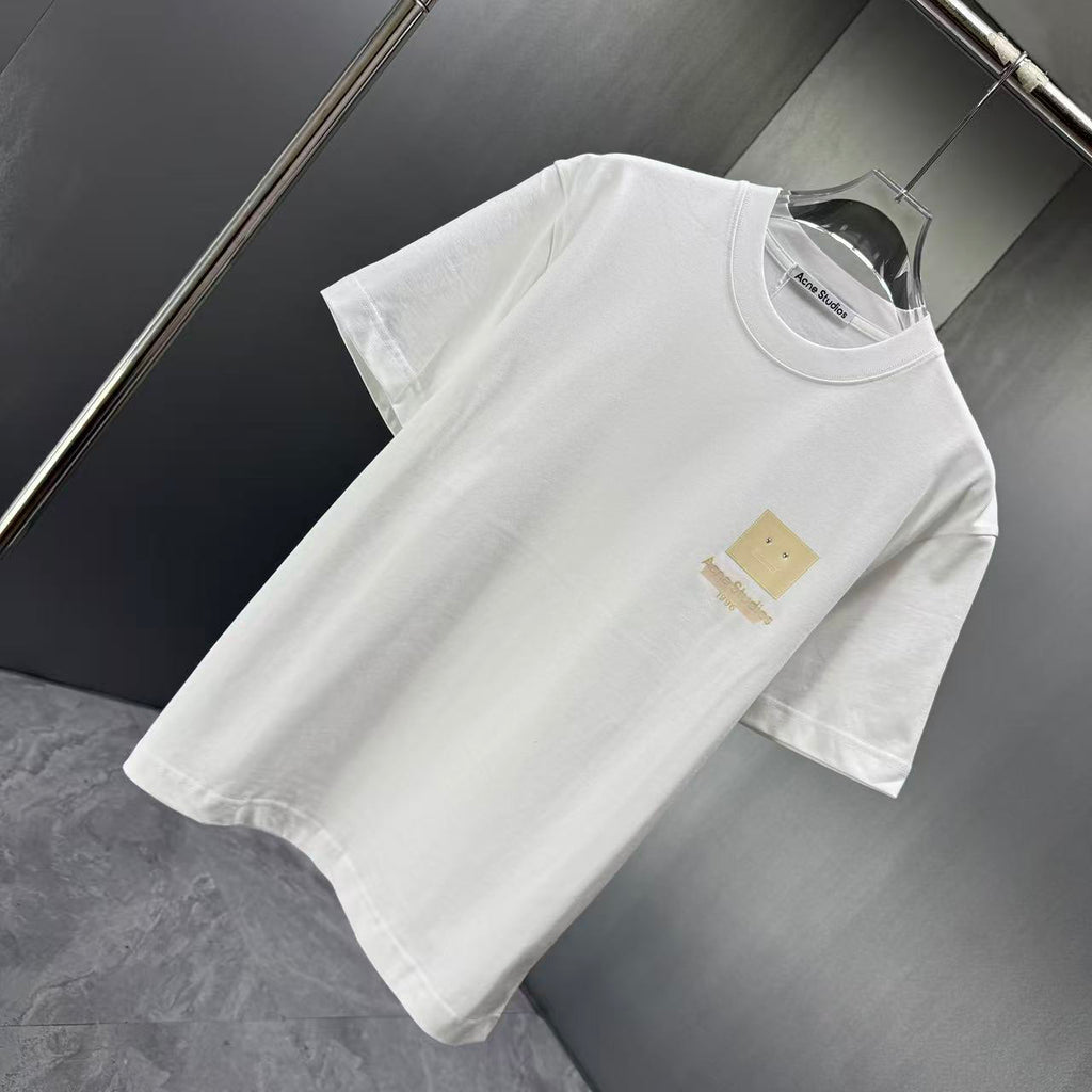 Acne Studios Square‑Face Patch 1996 Graphic Crew‑Neck Short‑Sleeve T‑Shirt