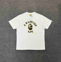 BAPE College Logo Yellow & Green Camo Oversized Unisex T-Shirt