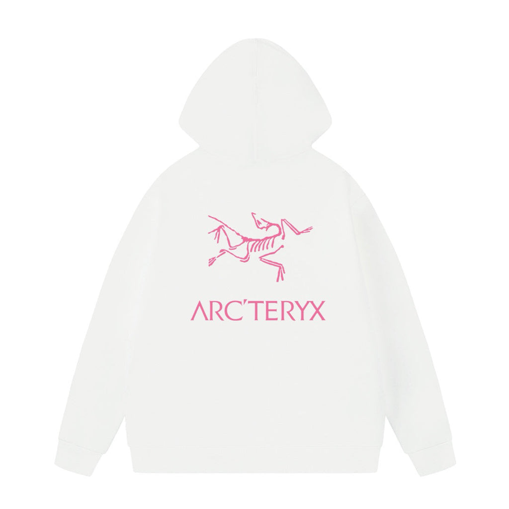 Arc'teryx Pink Logo Print Oversized Fleece-Lined Hoodie