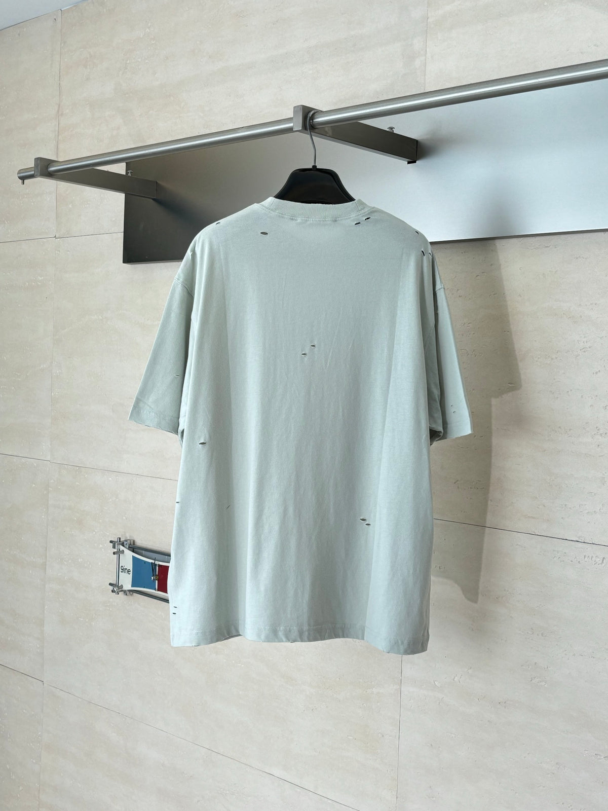 Acne Studios Distressed Circular‑Logo Oversized Short‑Sleeve T‑Shirt