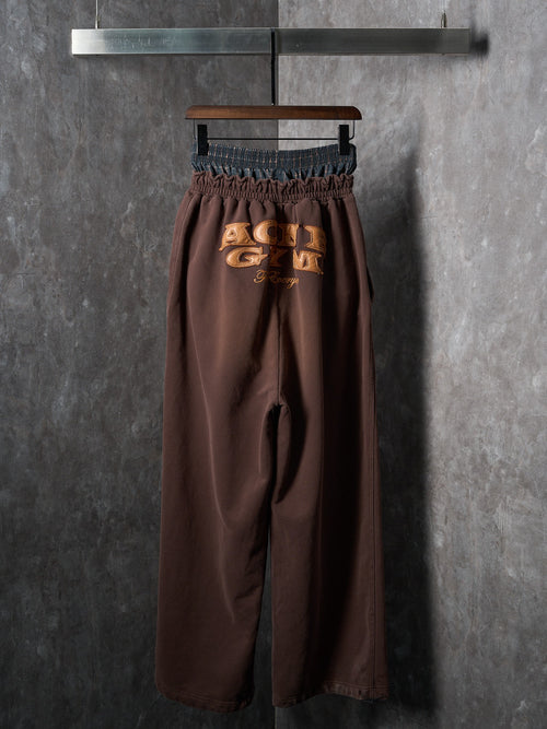 Acne Studios Double‑Waistband Wide‑Leg Sweatpants