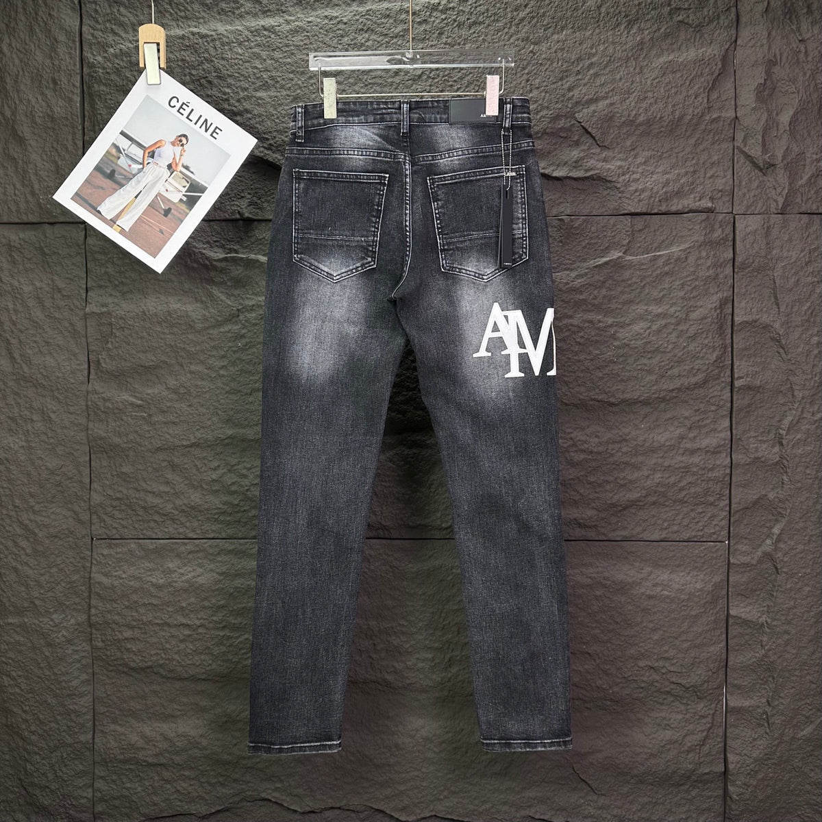 AMIRI Logo‑Print Multi‑Rip Distressed Slim‑Fit Denim Jeans