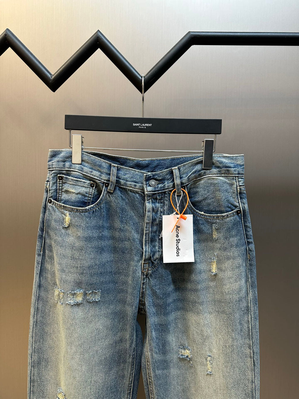 Acne Studios Distressed Wide‑Leg Denim Jeans
