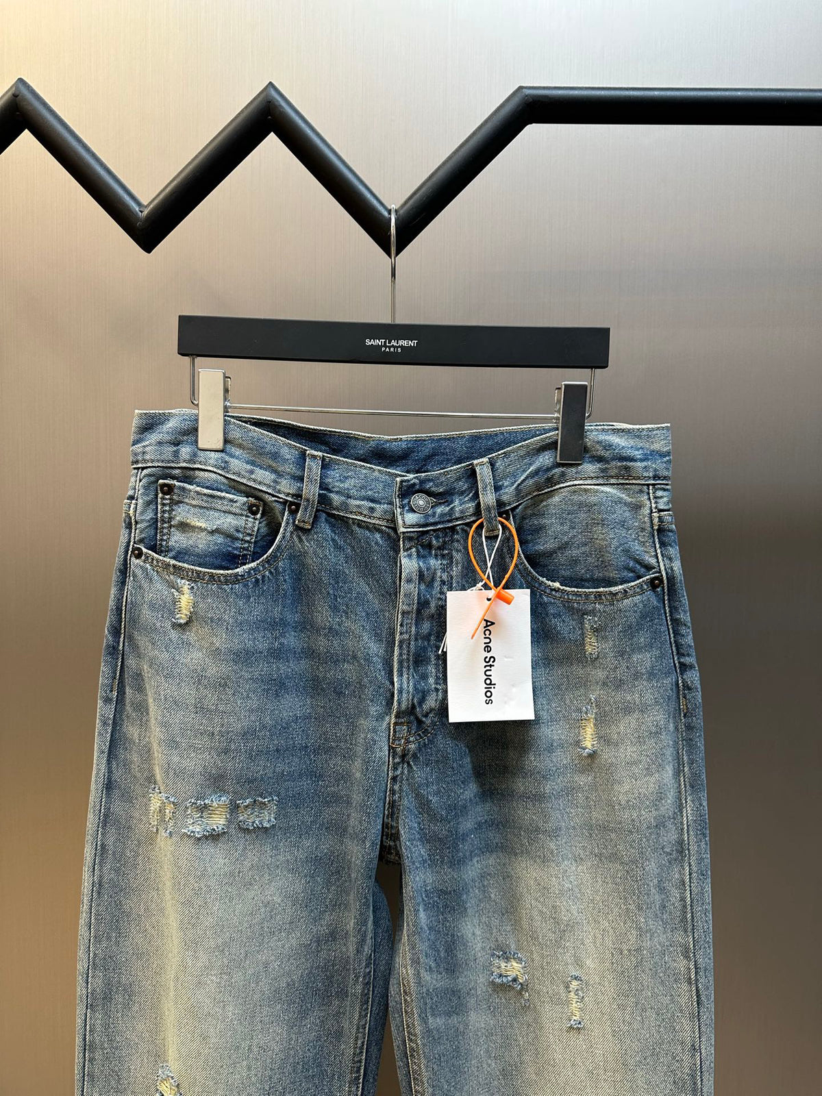 Acne Studios Distressed Wide‑Leg Denim Jeans