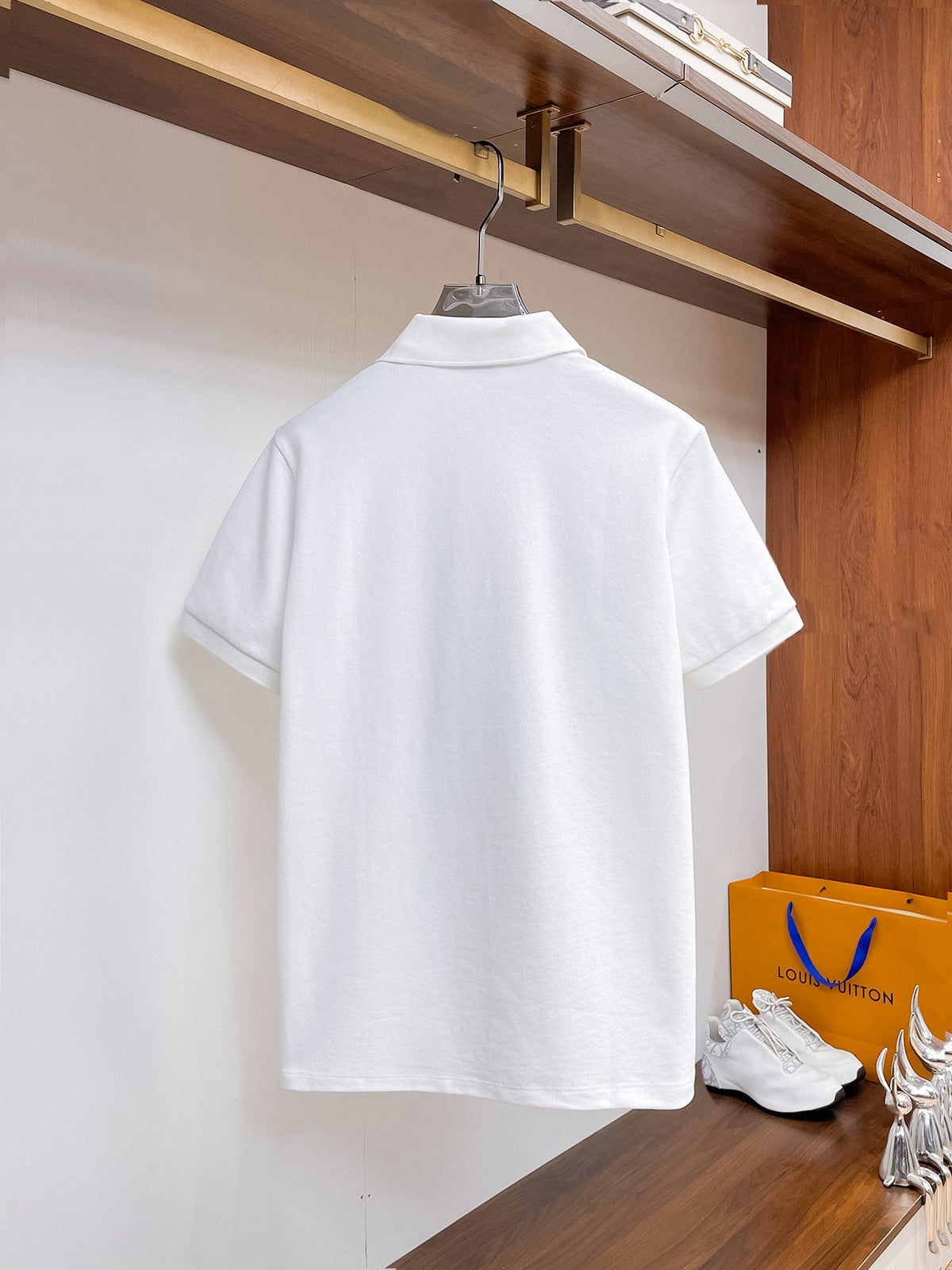 Moncler Badge Piqué Polo Shirt White
